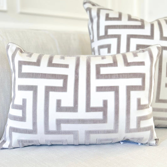 Greek Key Pillow (grey)
