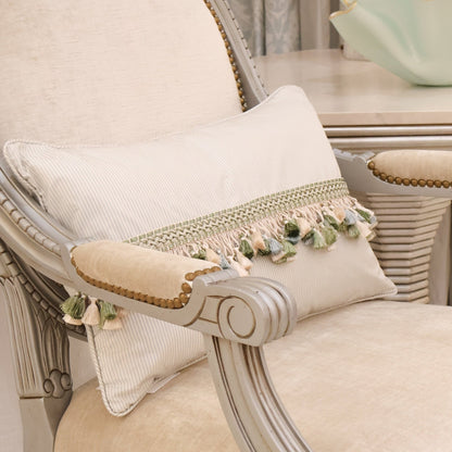 Stripe Silk Tassel Trim Lumbar
