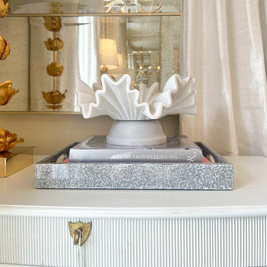 Grey Eggshell Lacquered Tray