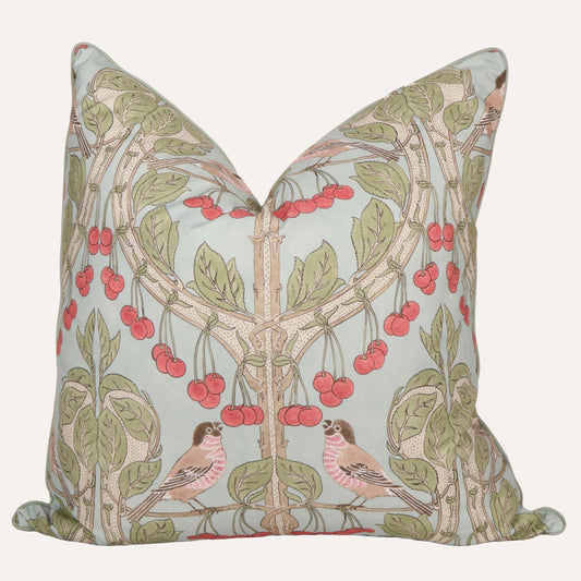 22x22 Soft Blue Bird & Cherry