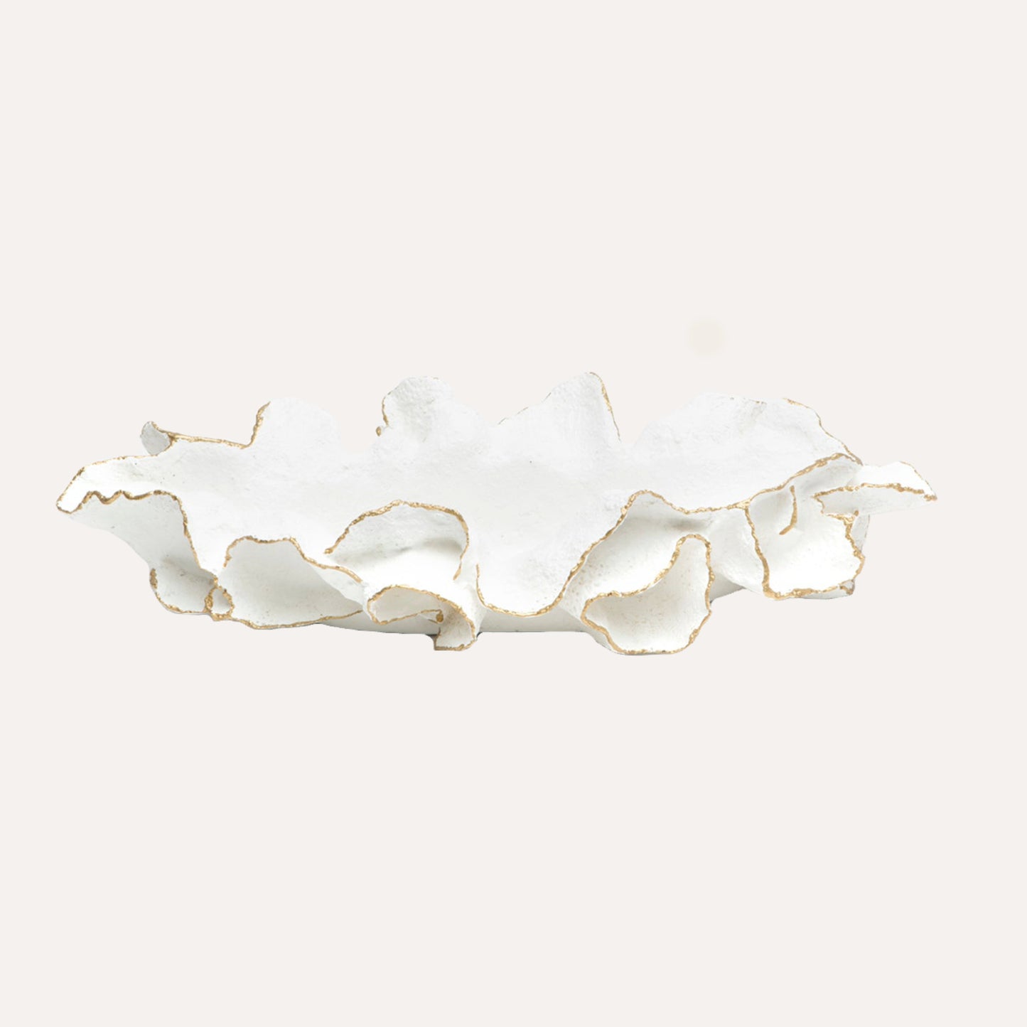 Small Coral White/Gold Tray