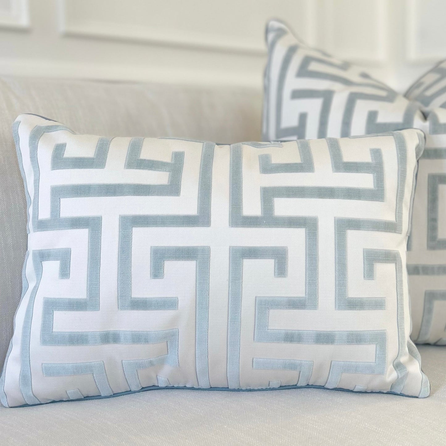 Greek Key Lumbar (blue)