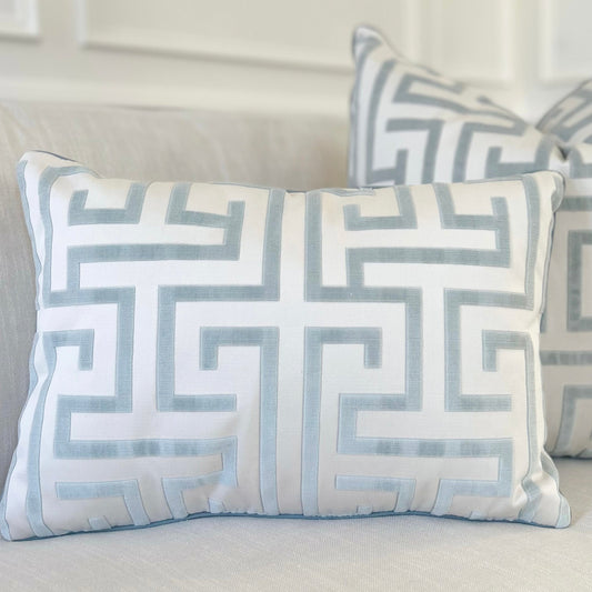 Greek Key Lumbar (blue)