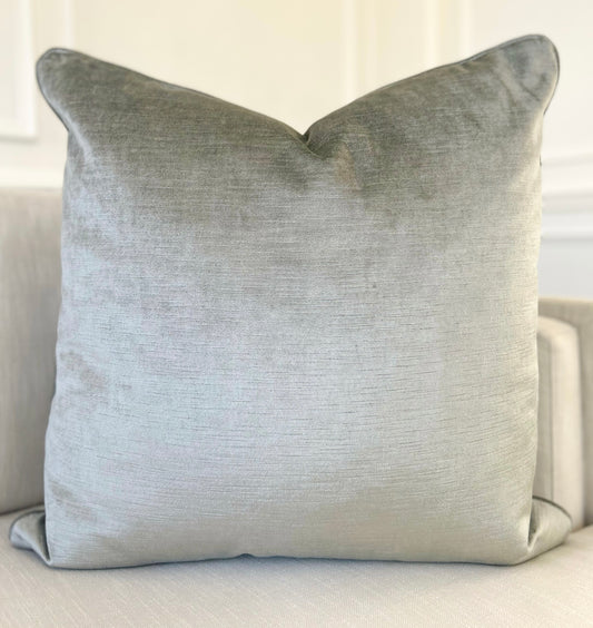 22x22 Silver Velvet Pillow