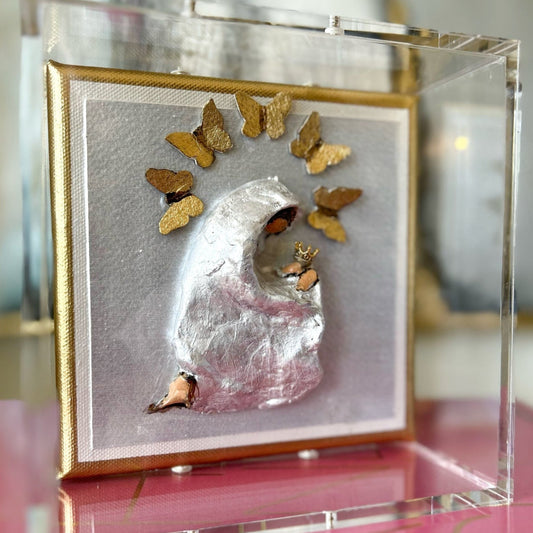 6x6 Sculpted Mary with Butterfly Halo