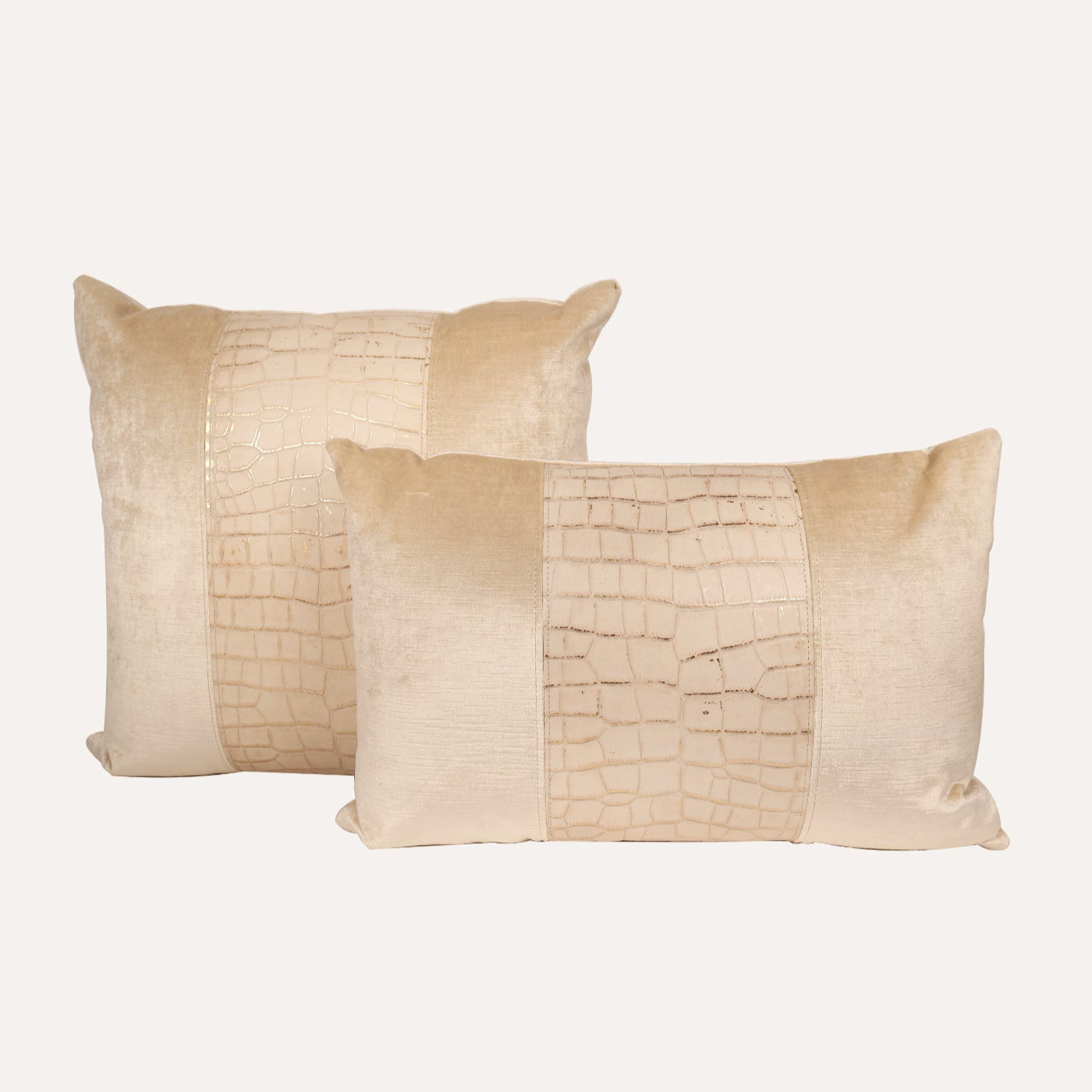 Oyster Velvet with Embossed Croc Center