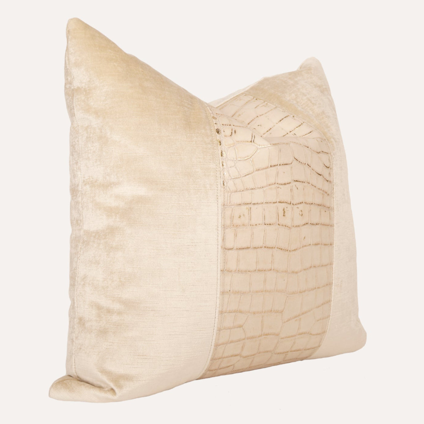 Oyster Velvet with Embossed Croc Center