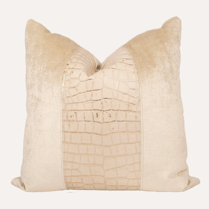Oyster Velvet with Embossed Croc Center