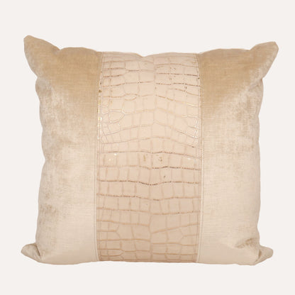 Oyster Velvet with Embossed Croc Center
