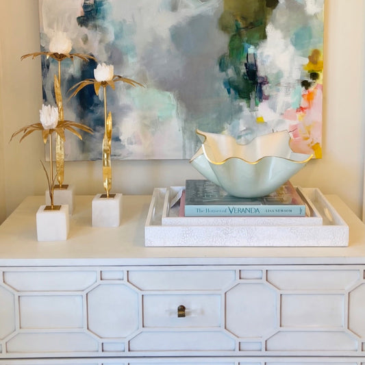 White Eggshell Lacquered Tray