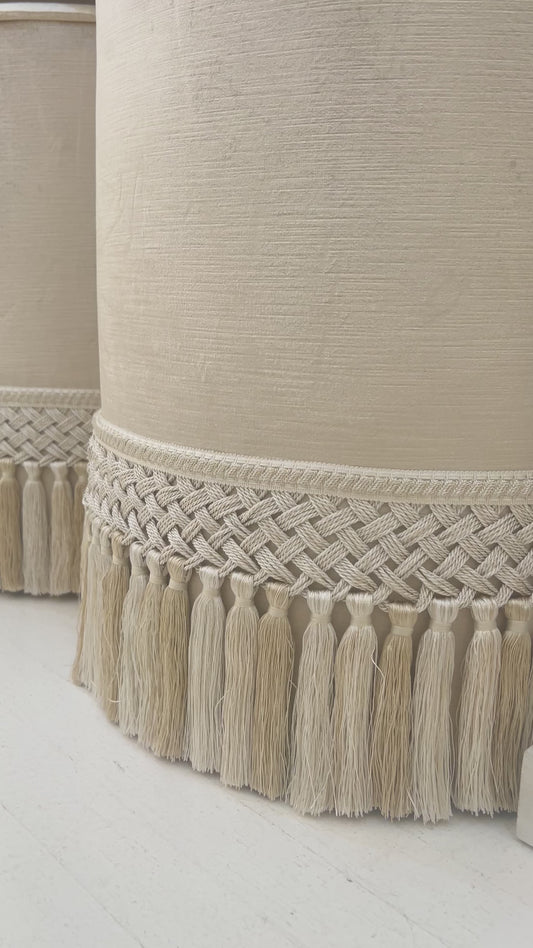 Custom Ottoman with Tassel Fringe
